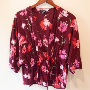 EXPRESS Burgundy Kimono Sleeve Top